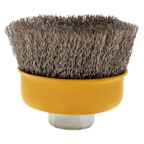 Щетка для УШМ, 75 мм, "Чашка", витая нержавеющая проволока 0.3 мм, М14 Denzel-Tehinstrument