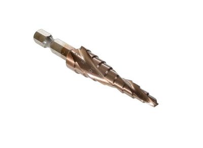 Сверло ступенчатое по металлу 4-12мм шаг 1мм Р6М5+COBALT, спираль БОЕКОМПЛЕКТ-Tehinstrument
