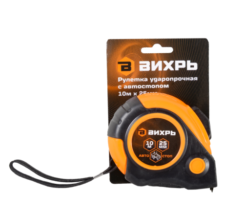 Рулетка Вихрь 10м х 25мм автостоп-Tehinstrument