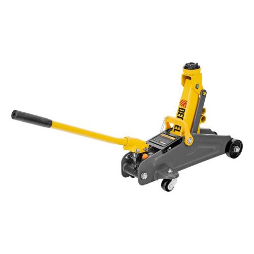 Домкрат гидравлический подкатной с фиксатором, 2 т, 130-330 мм Denzel-Tehinstrument