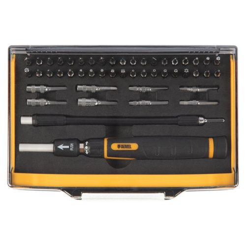Отвертка с набором бит и торцевых головок для точных работ, гибкий привод, 48 шт, CrMo Denzel-Tehinstrument