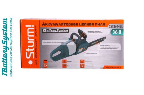Аккумуляторная цепная пила  Sturm CSC3614BL 1BatterySystem-Tehinstrument