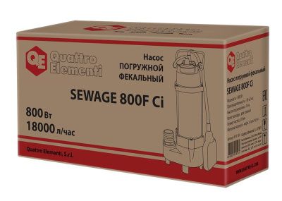 Фекальный насос QUATTRO ELEMENTI Sewage  800F Ci-Tehinstrument