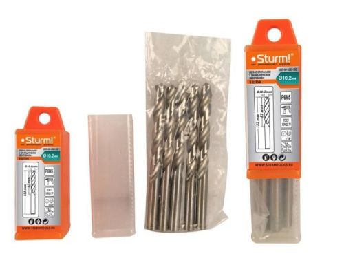 Сверло по металлу  Sturm 10,2х133 мм, сталь HSS, упаковка 5 шт-Tehinstrument