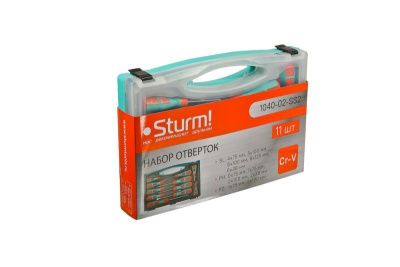 Набор отверток 11 предметов, пластиковый кейс, CrV,  Sturm-Tehinstrument