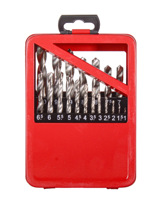 Набор сверл по металлу Вихрь, 1-10мм (через 0,5мм), HSS, 19шт., металл. коробка, цилиндрический хвостовик-Tehinstrument