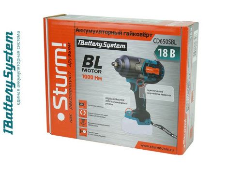 Аккумуляторный гайковерт  Sturm CD650SBL 1BatterySystem-Tehinstrument