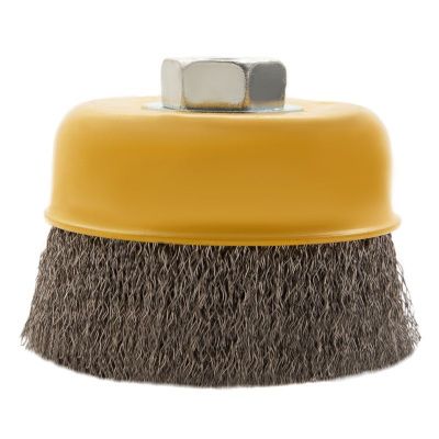 Щетка для УШМ, 75 мм, "Чашка", витая нержавеющая проволока 0.3 мм, М14 Denzel-Tehinstrument