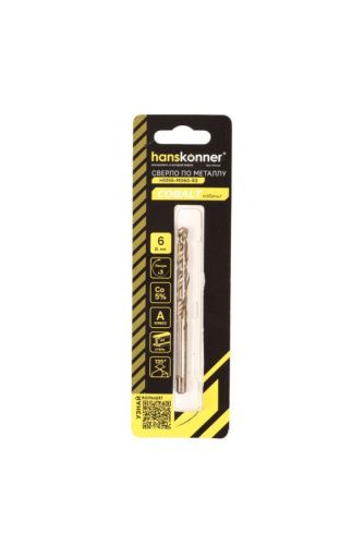 Сверло по металлу COBALT 6,0х93мм Hanskonner-Tehinstrument