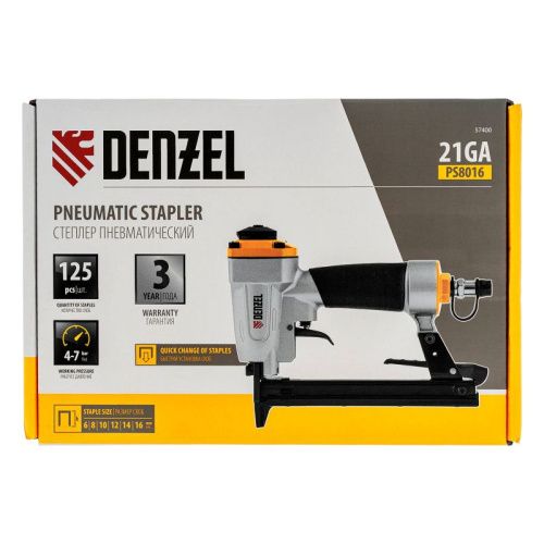 Степлер пневматический PS8016 для прямоугольных скоб 21GA от 6 до 16 мм Denzel-Tehinstrument