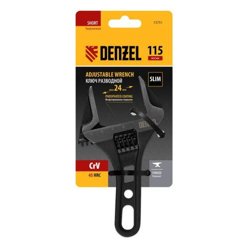 Ключ разводной Denzel 115 мм, CrV-Tehinstrument