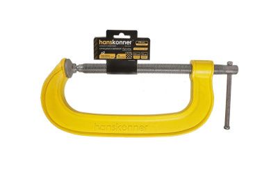 Струбцина G-образная, 200 мм / 8", чугун, оксидированный винт, hanskonner-Tehinstrument