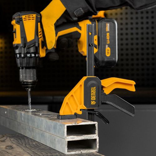 Струбцина F-образная, быстрозажимная, 150 х 55 мм, усиленный нейлоновый корпус Denzel-Tehinstrument