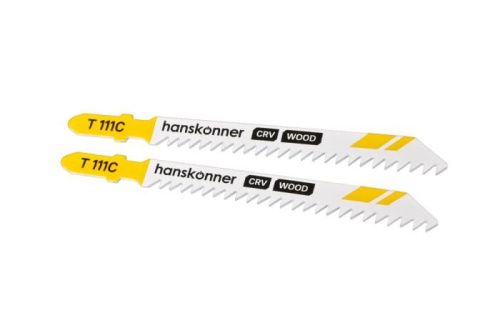 Пилки для лобзика по дереву 2шт, T111C (мяг,тверд 5-50мм) Hanskonner-Tehinstrument