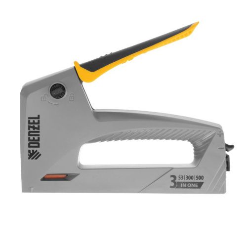 Степлер мебельный, пластиковый корпус, тип 53, 6-14 мм, тип 300, 15 мм, тип 500, 15 мм Denzel-Tehinstrument