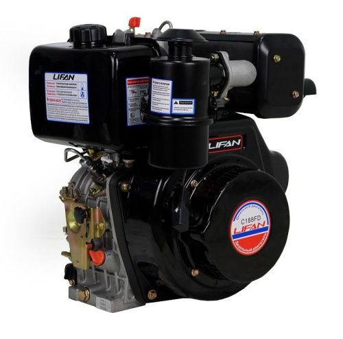 Двигатель Lifan Diesel 188FD, вал ?25мм, катушка 6 Ампер-Tehinstrument