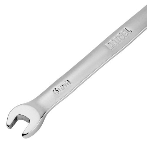 Ключ комбинированный трещоточный, 6 мм, CrV, матовый хром Denzel-Tehinstrument