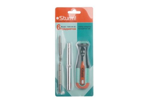 Отвертка-перевертыш 4 в 1, магнитный наконечник, CrV  Sturm-Tehinstrument