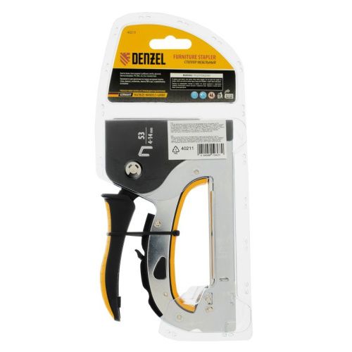 Степлер мебельный, стальной корпус, быстрая загрузка, регул. силы удара, тип 53, 4-14 мм Denzel-Tehinstrument
