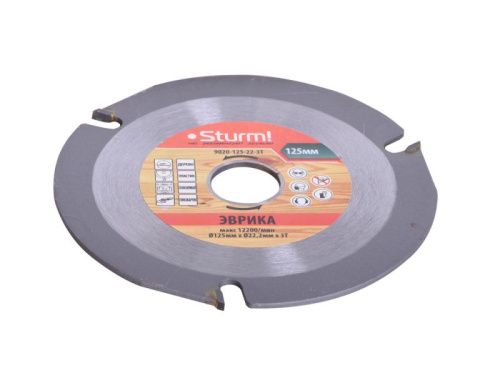 Пильный диск Эврика по дереву для УШМ, размер 125x22x3 зуба,  Sturm-Tehinstrument