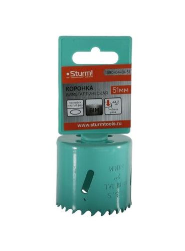 Коронка биметаллическая, 51 мм, 5/8",  Sturm-Tehinstrument