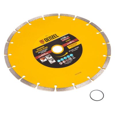 Диск алмазный, отрезной сегментный, 230 х 22.2 мм, сухая резка Denzel-Tehinstrument