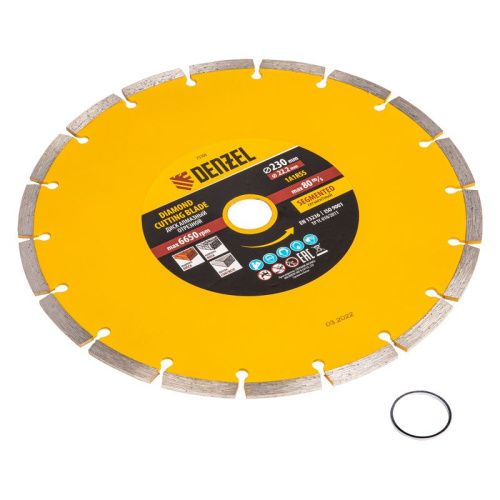 Диск алмазный, отрезной сегментный, 230 х 22.2 мм, сухая резка Denzel-Tehinstrument