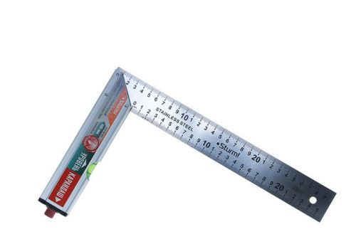 Угольник с уровнем и карандашом, 300мм, стальной, серия Кулибин,  Sturm-Tehinstrument