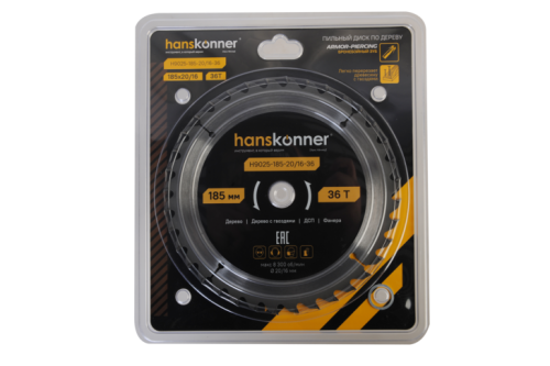 Пильный диск по дереву ArmorPiercing 185x30/20мм, 36 зубьев, Hanskonner-Tehinstrument