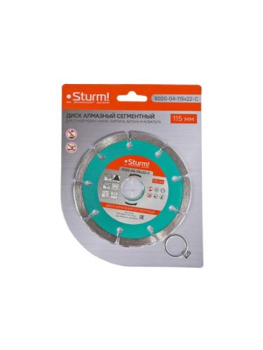 Алмазный диск, сухая резка, сегментный 115мм  Sturm-Tehinstrument