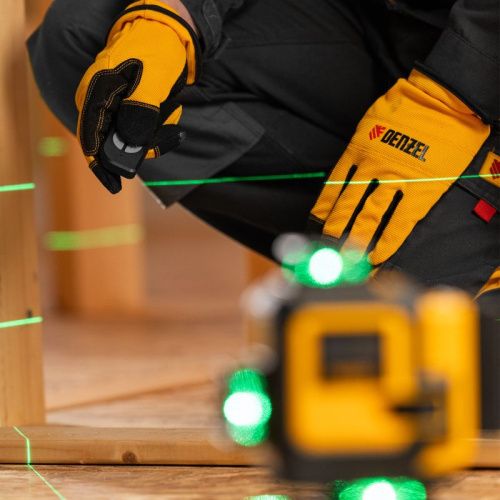 Лазерный уровень мультипризменный DLV-360-4C, 30 м, зеленый луч, Li-Ion 2,4 Aч, кейс// Denzel-Tehinstrument