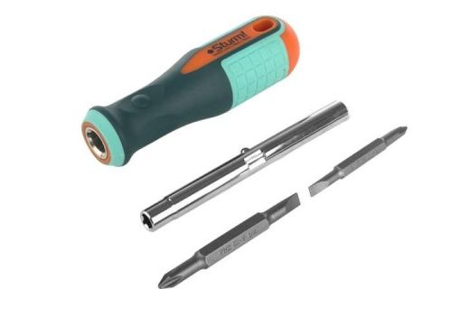 Отвертка-перевертыш 4 в 1, магнитный наконечник, CrV  Sturm-Tehinstrument