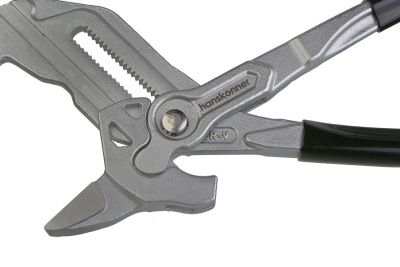 Клещи-переставные, 300мм, кнопочный шарнир, без засечек на губках, Hanskonner-Tehinstrument