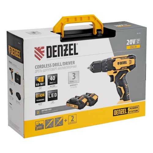 Аккумуляторный шуруповерт Denzel CDQ-20, Li-Ion, 20 В-Tehinstrument
