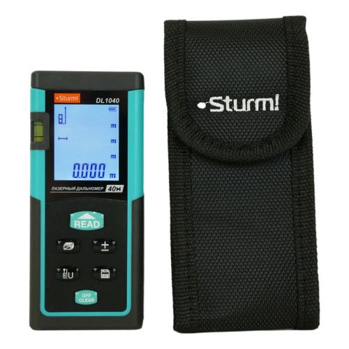 Дальномер лазерный 0,05-40м, LCD дисплей, встроенный уровень, чехол,  Sturm-Tehinstrument