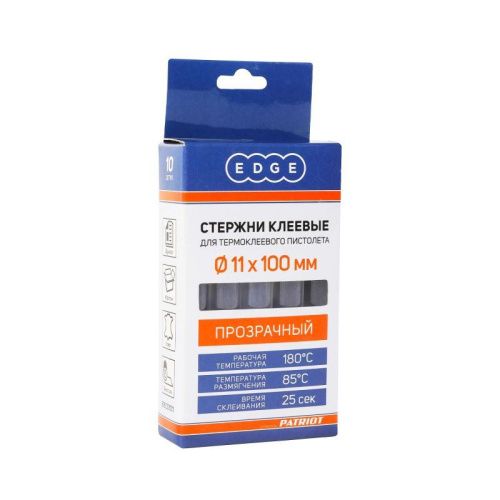 Стержни клеевые прозрачные (11х100 мм, 10 шт.), Patriot-Tehinstrument