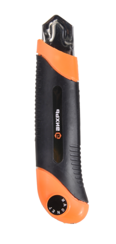 Нож с выдвижным лезвием 25 мм, двухкомпонентный корпус, винтовой фиксатор, Вихрь-Tehinstrument