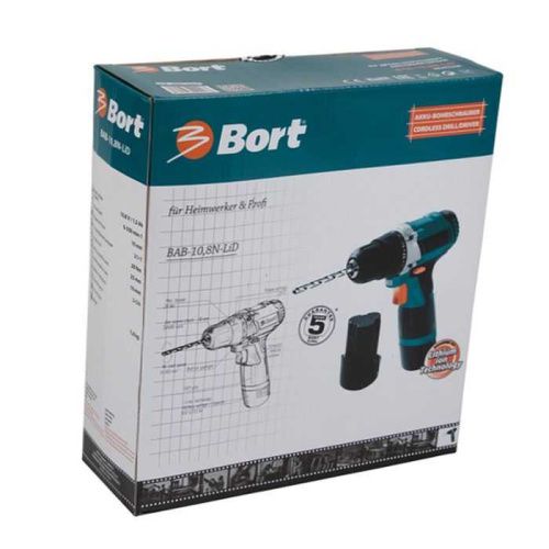Аккумуляторный шуруповерт Bort BAB-10,8N-LiD (дрель-шуруповерт Борт 10,8н), 98292268-Tehinstrument