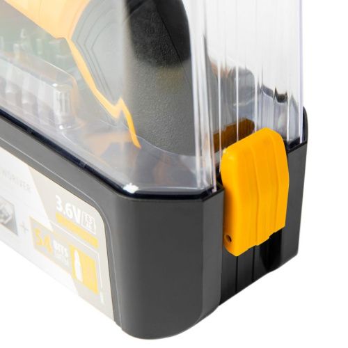 Отвертка DENZEL CSL-3,6-01, с аккумулятором 3.6 В Li-Ion, 1.3 Ач, 200 об/мин, с аксессуарами-Tehinstrument