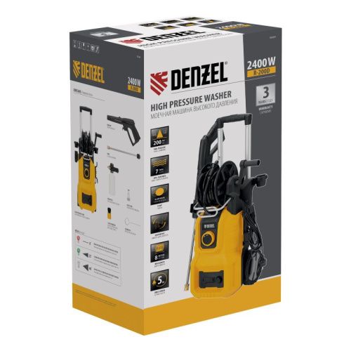 Моечная машина высокого давления R-200D, 2400 Вт, 200 бар, 420 л/ч, с барабаном// Denzel-Tehinstrument