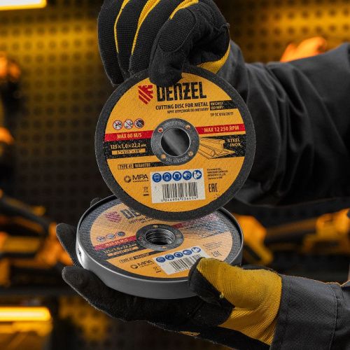 Круг отрезной по металлу, 125 х 1,0 х 22,2 мм, WA60TBF, в метал.банке, 10 шт. Denzel-Tehinstrument