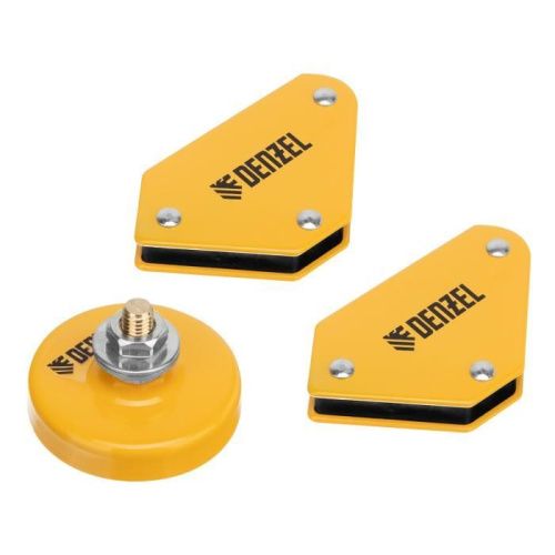 Набор из 2 магнитных сварочных фиксаторов и магнитной клеммы "масса" Denzel-Tehinstrument