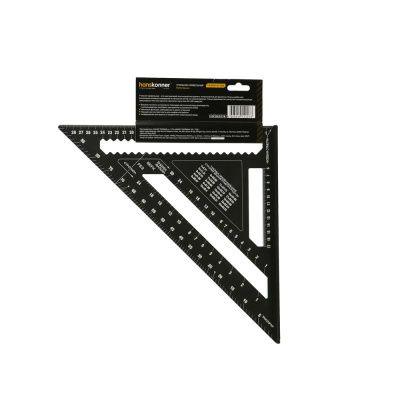 Угольник 300мм, алюминиевый сплав, чёрный анодированный корпус, белая шкала, hanskonner-Tehinstrument
