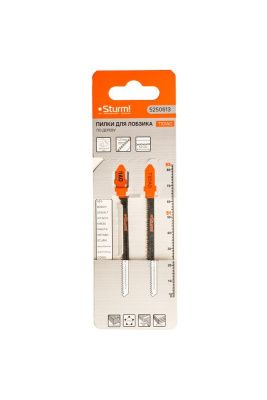 Пилки для лобзика по дереву T101AO, 2 шт, 83х51мм, шаг зуба 1,4мм, чистый фигурный рез, HCS,  Sturm-Tehinstrument