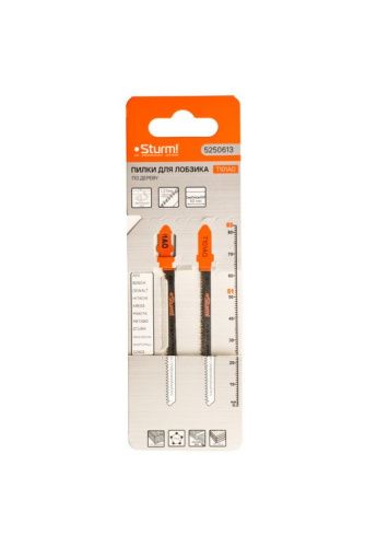 Пилки для лобзика по дереву T101AO, 2 шт, 83х51мм, шаг зуба 1,4мм, чистый фигурный рез, HCS,  Sturm-Tehinstrument