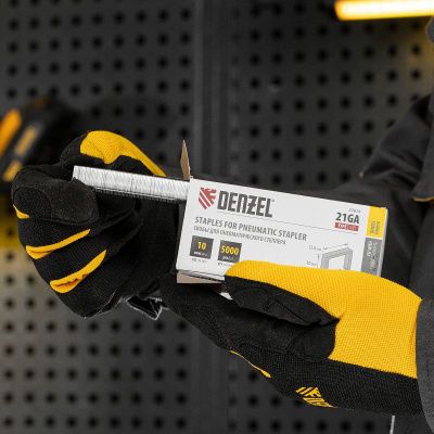 Скобы 21GA для пнев. степл., 10мм, шир. - 0,95мм, тол. - 0,6мм, шир. скобы - 12,8мм, 5000шт Denzel-Tehinstrument