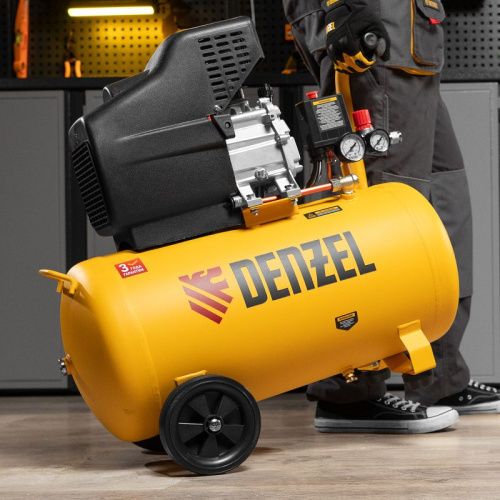 Компрессор воздушный, прямой привод DC1500/50, 1.5 кВт, 50 литров, 220 л/мин Denzel-Tehinstrument