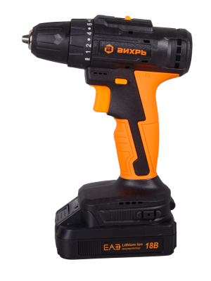 Дрель-шуруповерт Вихрь ДА-18Л-2К/Б (2,0 А/ч) (бесщеточный двигатель)-Tehinstrument