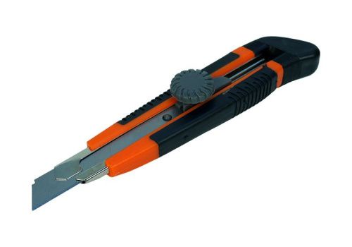 Нож строительный 18мм, винтовой фиксатор,  металлическая направляющая,  Sturm-Tehinstrument