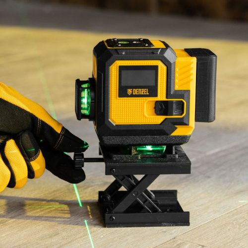 Лазерный уровень мультипризменный DLV-360-3C, 30 м, зеленый луч, Li-Ion 2,4 Aч, кейс// Denzel-Tehinstrument